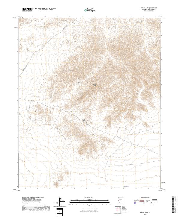 US Topo 7.5-minute map for Butler Pass AZ