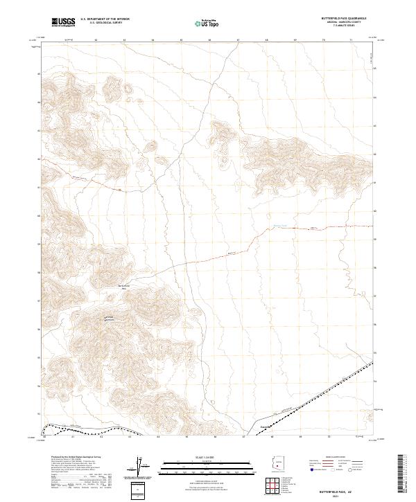 US Topo 7.5-minute map for Butterfield Pass AZ