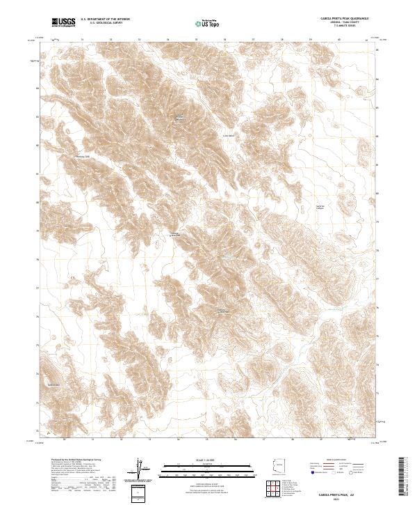 US Topo 7.5-minute map for Cabeza Prieta Peak AZ