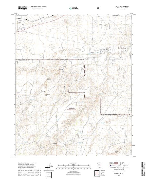 US Topo 7.5-minute map for Cactus Flat AZ