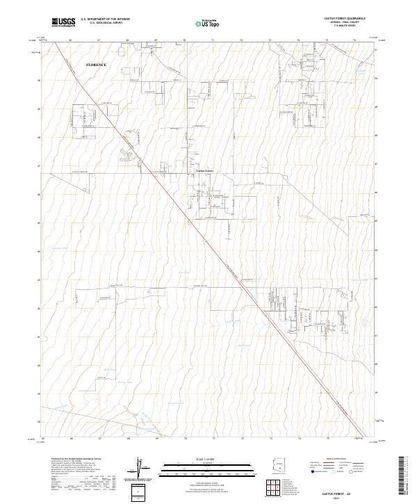 US Topo 7.5-minute map for Cactus Forest AZ