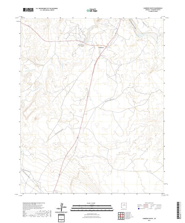 US Topo 7.5-minute map for Cameron South AZ – American Map Store