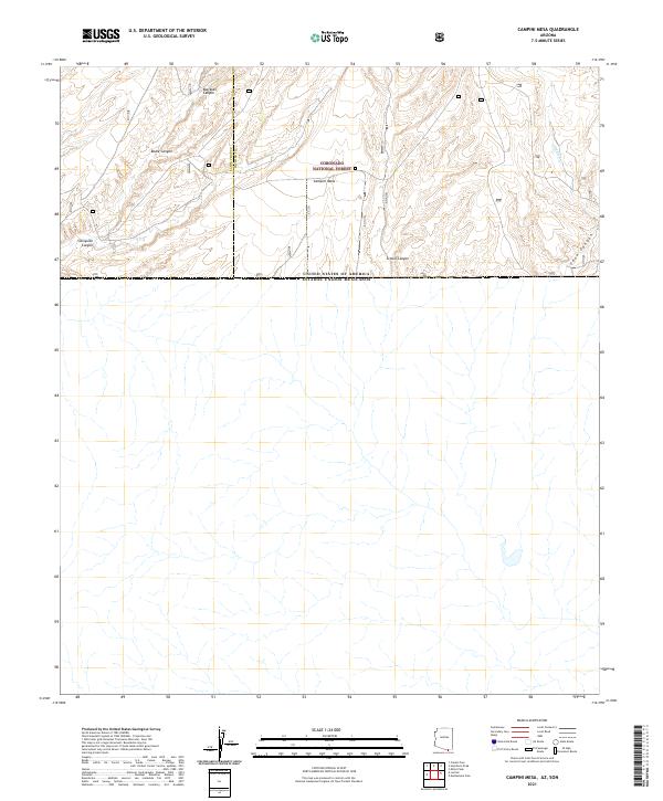 US Topo 7.5-minute map for Campini Mesa AZSON