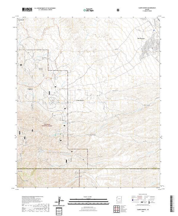 US Topo 7.5-minute map for Campo Bonito AZ