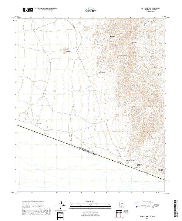 USGS US Topo 7.5-minute map for Caponera Peak AZSON 2021