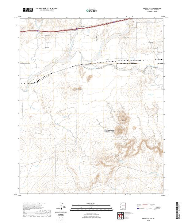 US Topo 7.5-minute map for Carrizo Butte AZ