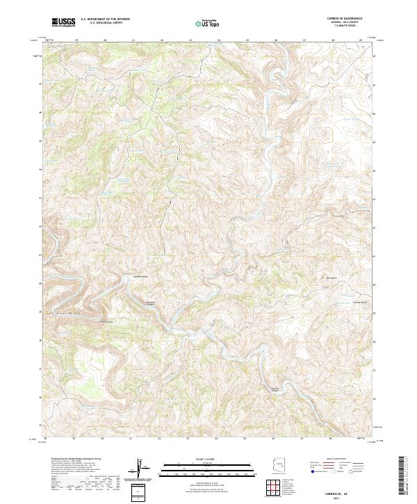 US Topo 7.5-minute map for Carrizo SE AZ