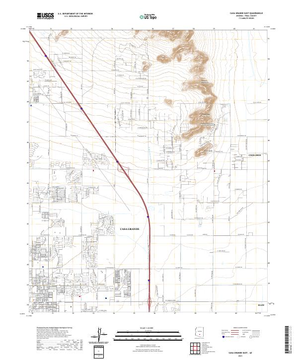 US Topo 7.5-minute map for Casa Grande East AZ