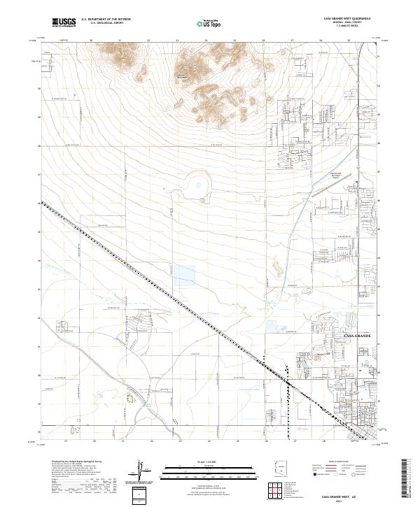 US Topo 7.5-minute map for Casa Grande West AZ