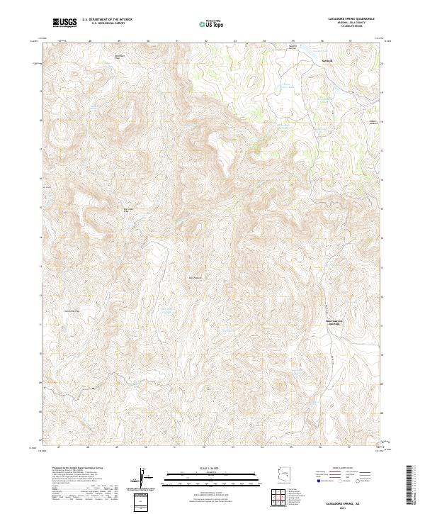 US Topo 7.5-minute map for Cassadore Spring AZ