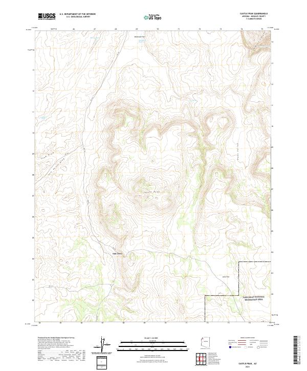 US Topo 7.5-minute map for Castle Peak AZ