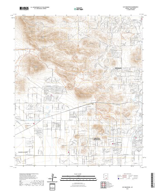 US Topo 7.5-minute map for Cat Mountain AZ