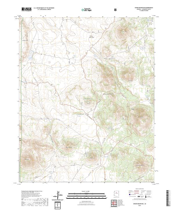 US Topo 7.5-minute map for Cedar Mountain AZ