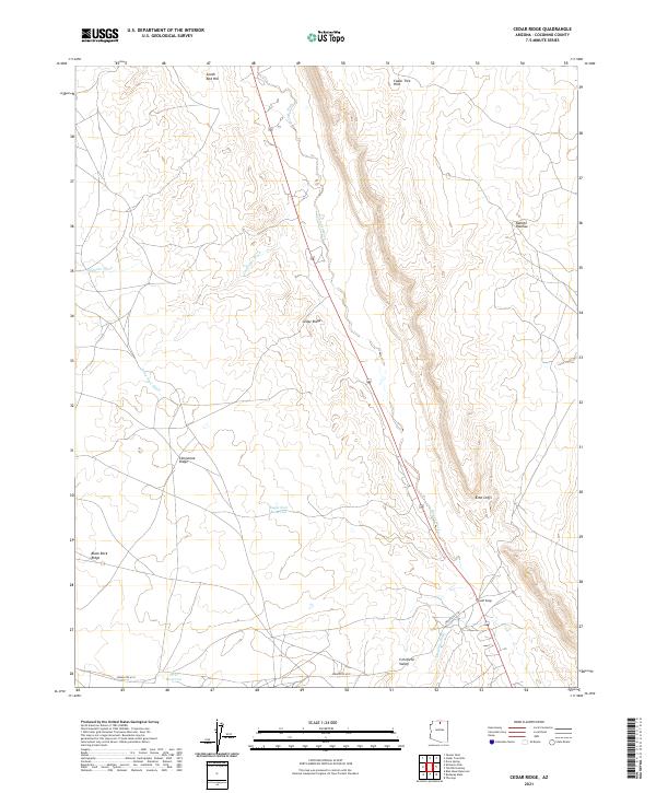 US Topo 7.5-minute map for Cedar Ridge AZ