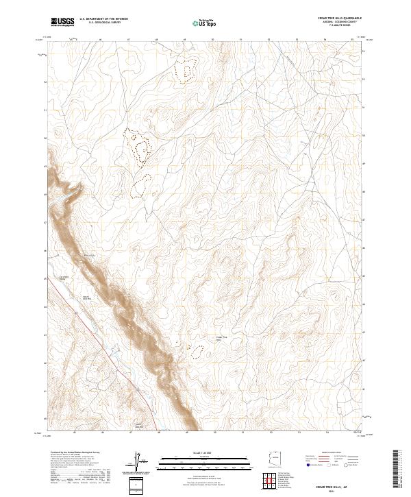 US Topo 7.5-minute map for Cedar Tree Hills AZ