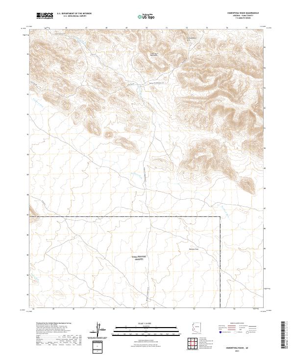 US Topo 7.5-minute map for Cementosa Wash AZ