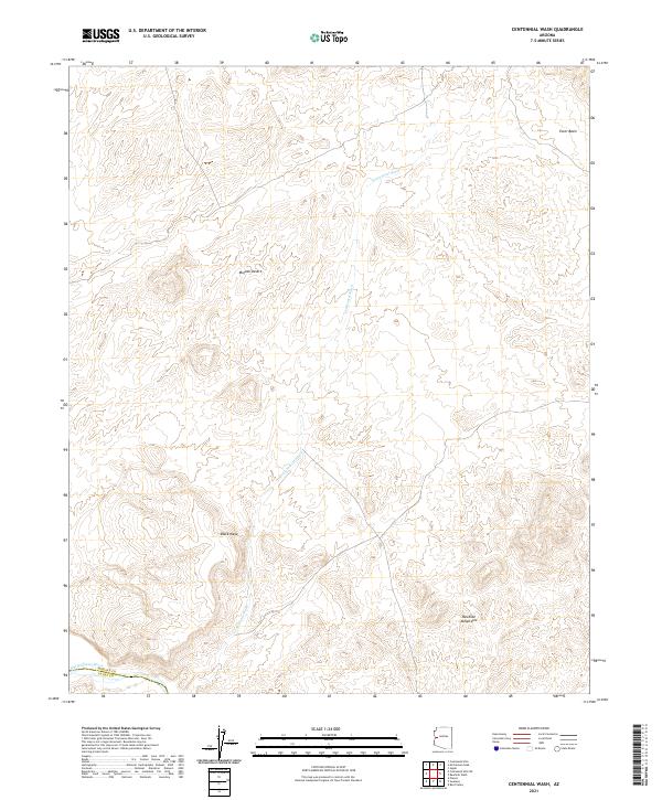 US Topo 7.5-minute map for Centennial Wash AZ