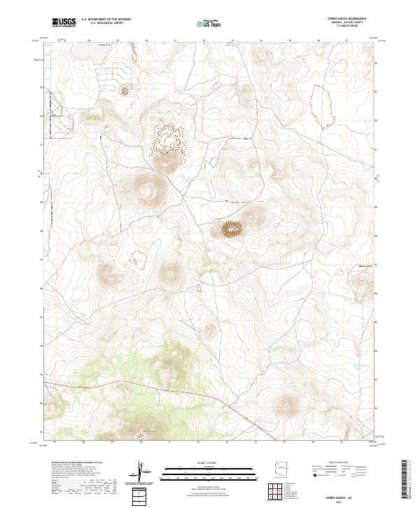 US Topo 7.5-minute map for Cerro Hueco AZ