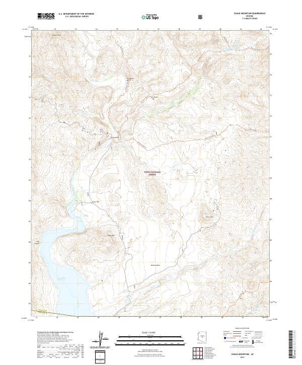 US Topo 7.5-minute map for Chalk Mountain AZ