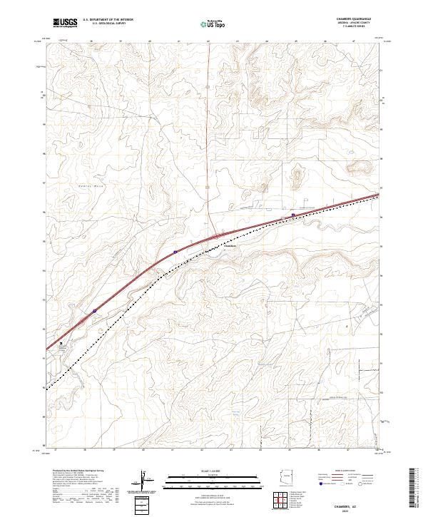 US Topo 7.5-minute map for Chambers AZ