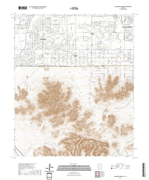 US Topo 7.5-minute map for Chandler Heights AZ