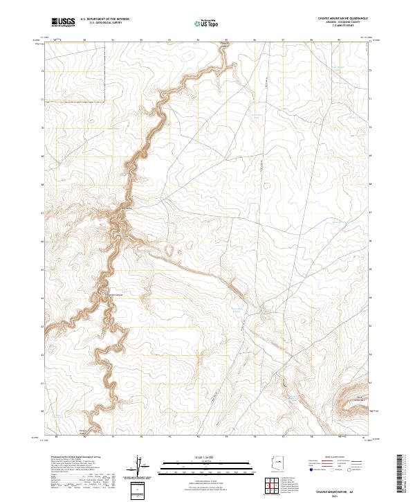 US Topo 7.5-minute map for Chavez Mountain NE AZ