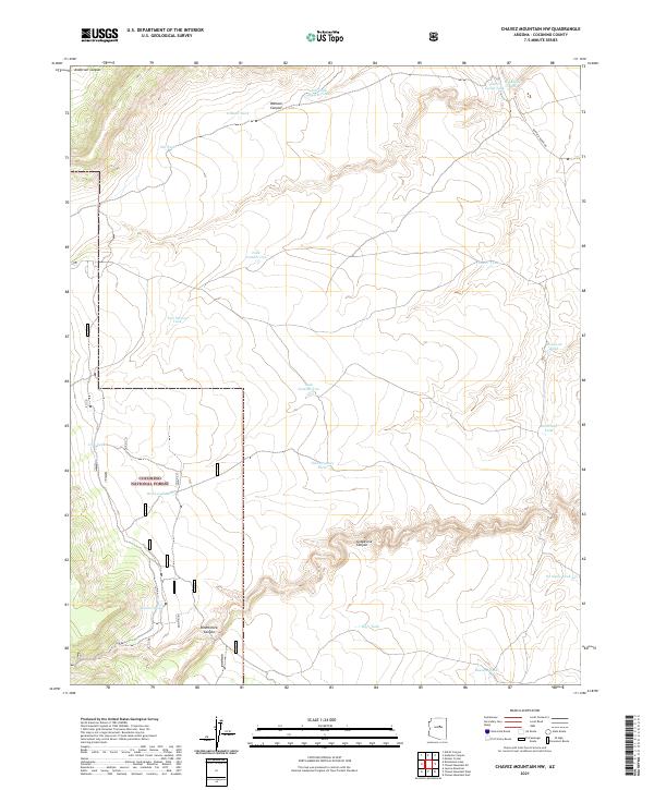 US Topo 7.5-minute map for Chavez Mountain NW AZ