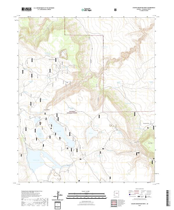 US Topo 7.5-minute map for Chavez Mountain West AZ