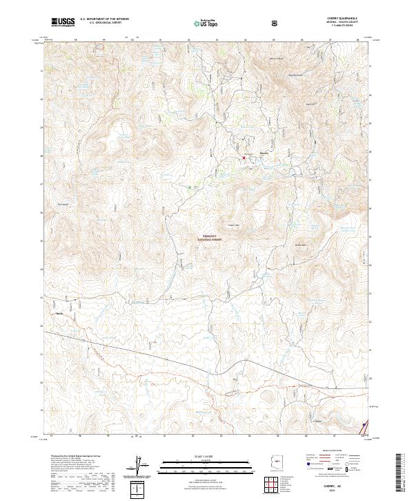 US Topo 7.5-minute map for Cherry AZ