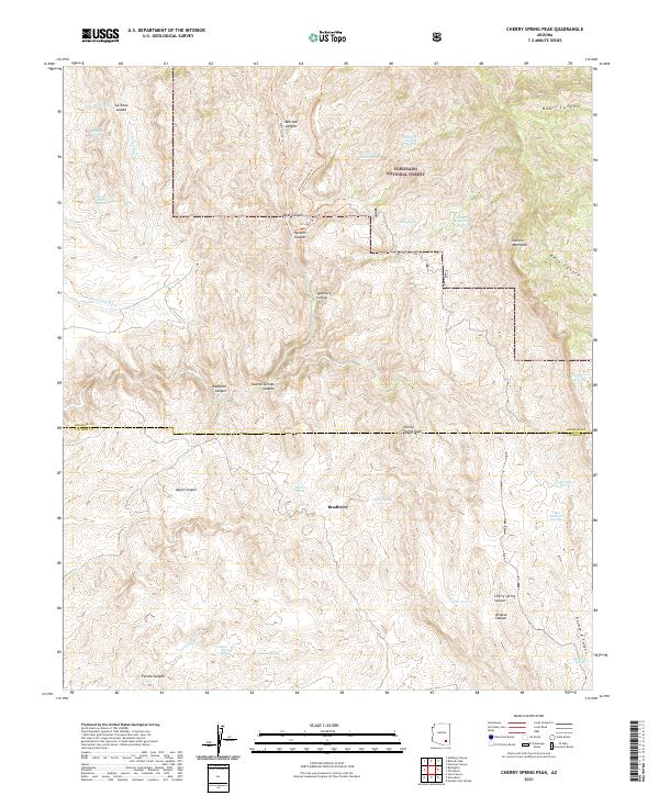 US Topo 7.5-minute map for Cherry Spring Peak AZ