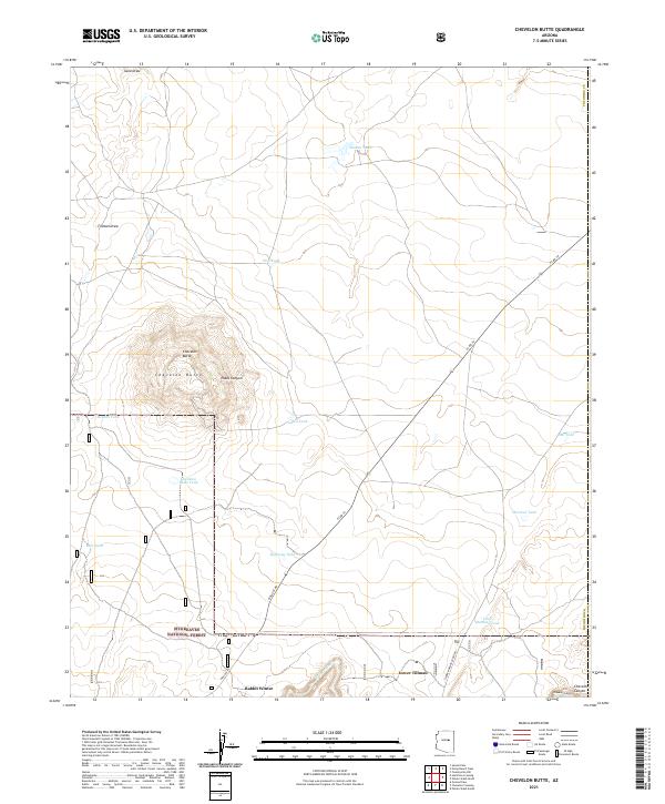 US Topo 7.5-minute map for Chevelon Butte AZ