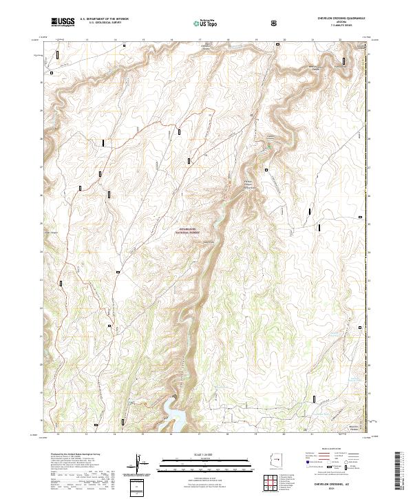 US Topo 7.5-minute map for Chevelon Crossing AZ