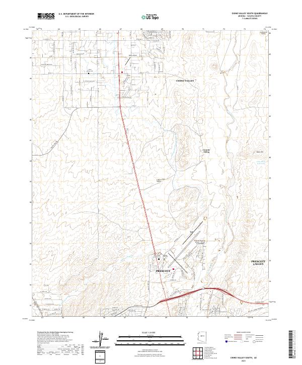 US Topo 7.5-minute map for Chino Valley South AZ