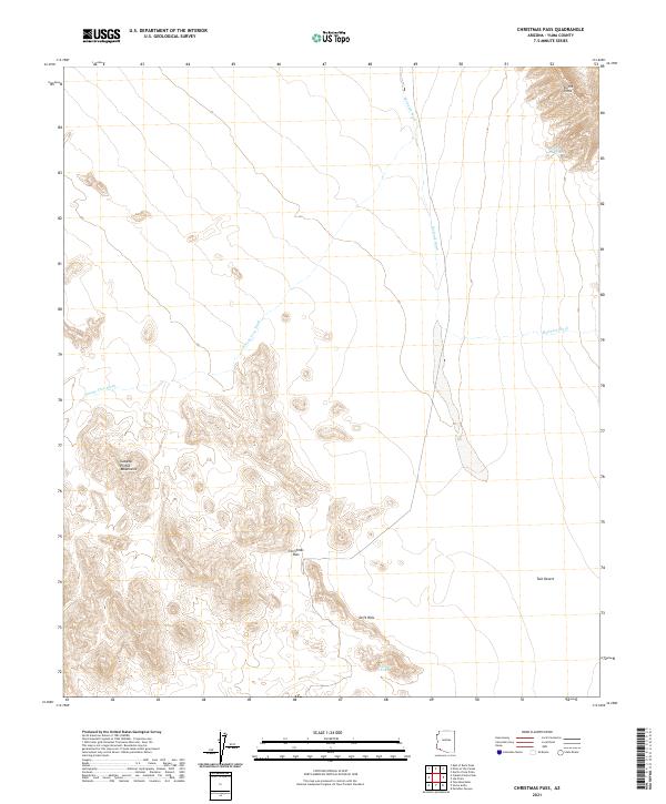 USGS US Topo 7.5-minute map for Christmas Pass AZ 2021