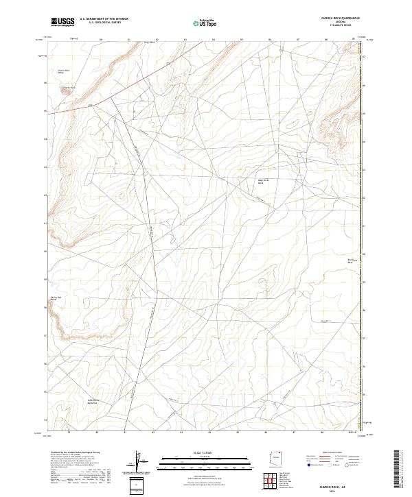 US Topo 7.5-minute map for Church Rock AZ