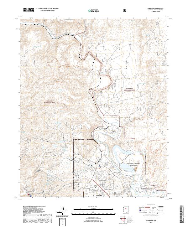 US Topo 7.5-minute map for Clarkdale AZ – American Map Store