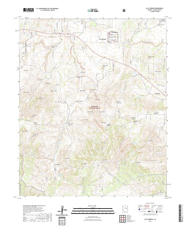 US Topo 7.5-minute map for Clay Springs AZ