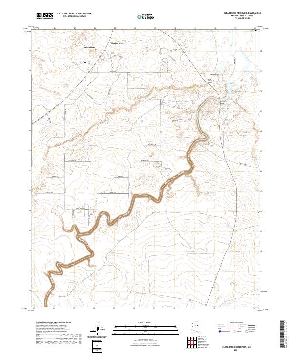 US Topo 7.5-minute map for Clear Creek Reservoir AZ