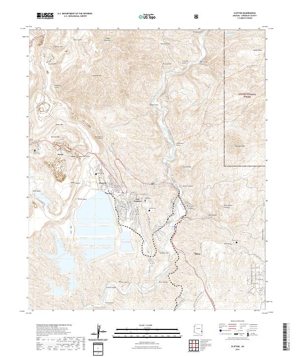 US Topo 7.5-minute map for Clifton AZ