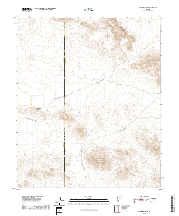 US Topo 7.5-minute map for Columbus Peak AZ