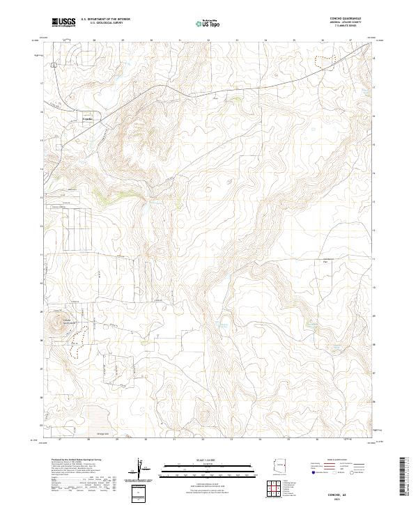 US Topo 7.5-minute map for Concho AZ