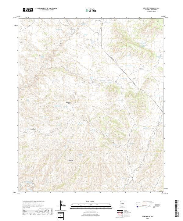 US Topo 7.5-minute map for Cone Butte AZ