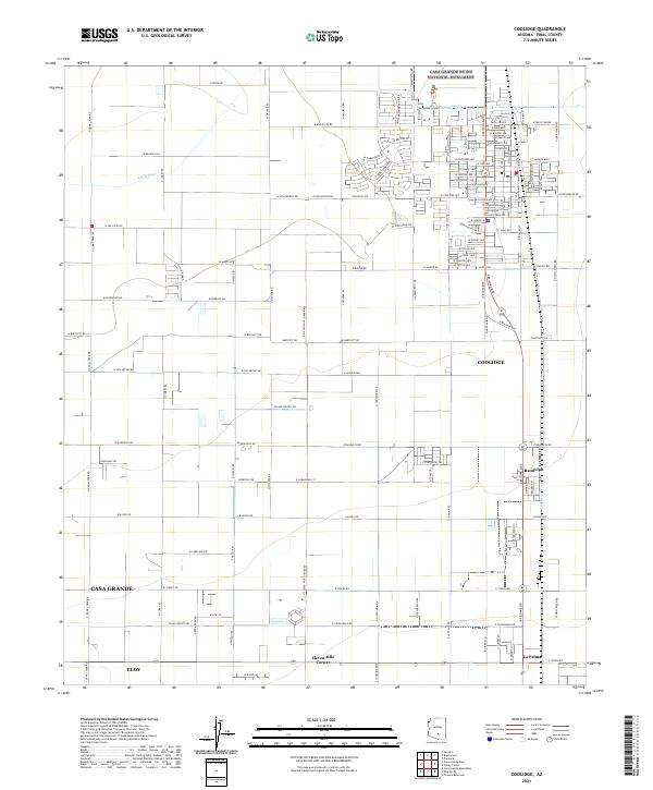 US Topo 7.5-minute map for Coolidge AZ