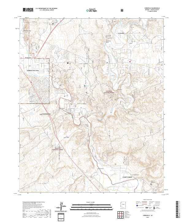 US Topo 7.5-minute map for Cornville AZ