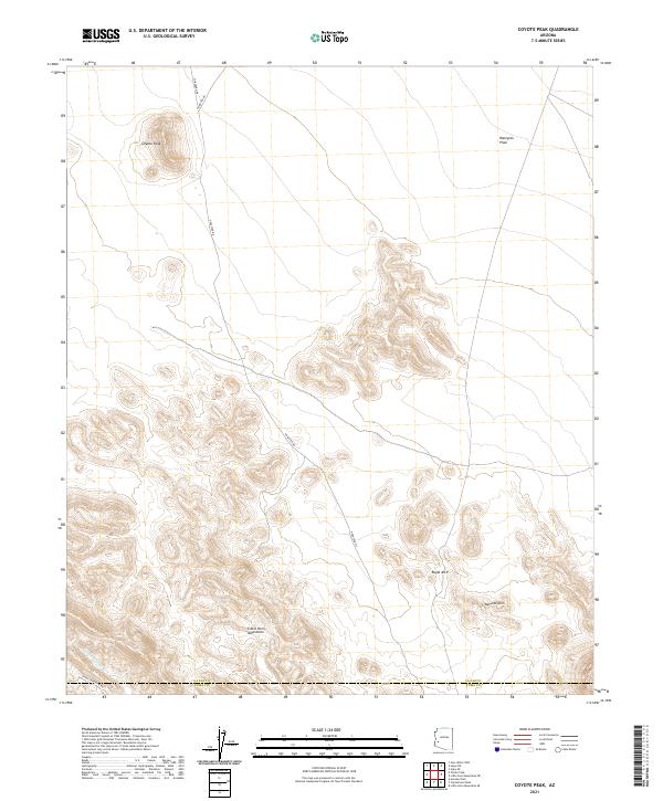 US Topo 7.5-minute map for Coyote Peak AZ