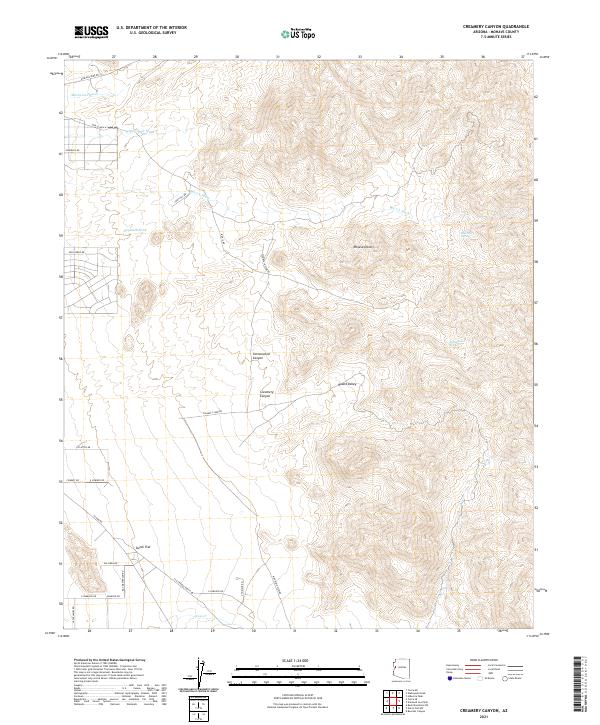 US Topo 7.5-minute map for Creamery Canyon AZ