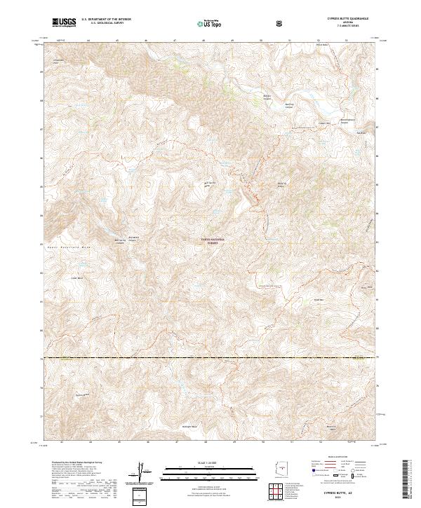 US Topo 7.5-minute map for Cypress Butte AZ