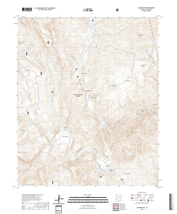 US Topo 7.5-minute map for Dagger Peak AZ