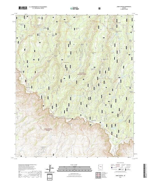 US Topo 7.5-minute map for Dane Canyon AZ