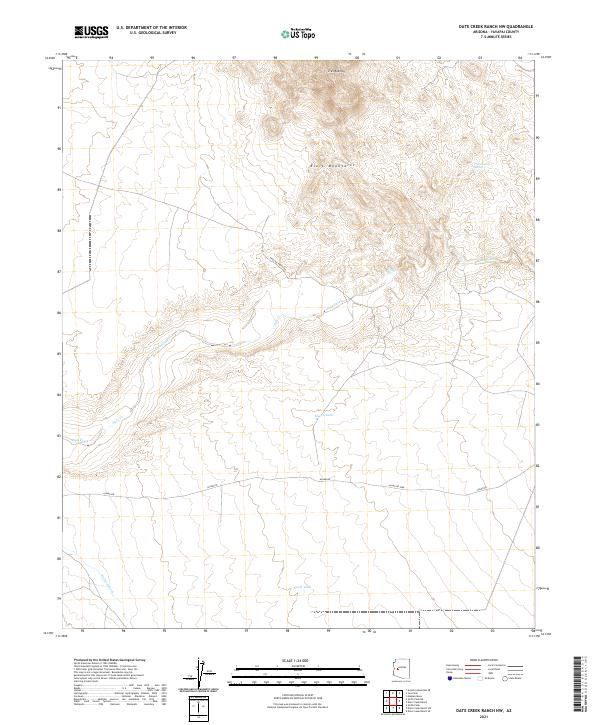 US Topo 7.5-minute map for Date Creek Ranch NW AZ